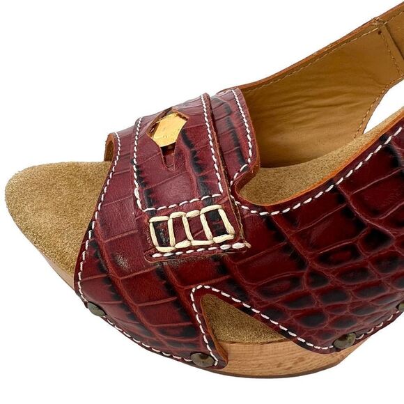 $630 New Dsquared2 Women US 7 Brown Leather Sandal Pumps Platform Heel Shoes - Picture 12 of 17